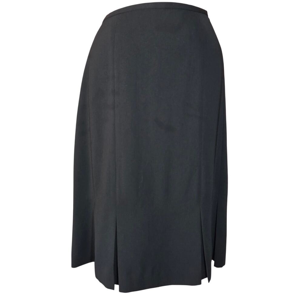 Black Knee Length Bottom Pleated Skirt Size 12